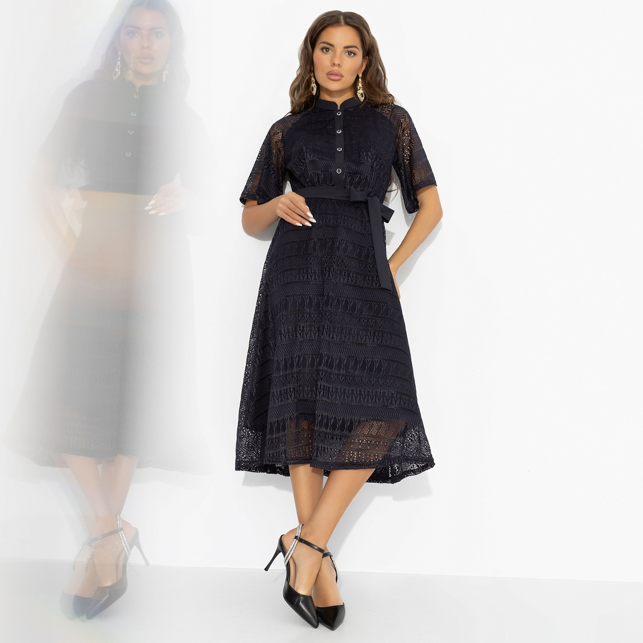 Платье Моя итальянская история (таинство, с поясом). Состав: 90% полиэстер, 8% нейлон, 2% спандекс