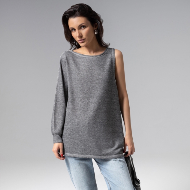 Лонгслив Преданная стилю (grey, 2 в 1) 