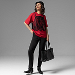 Футболка Модный тандем (красный 2 в 1). Состав: 65% полиэстер, 30% вискоза, 5% спандекс