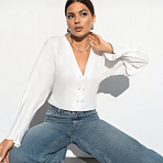 Блуза Стильный диалог (вайт). Состав: 95% п/э, 5% эластан