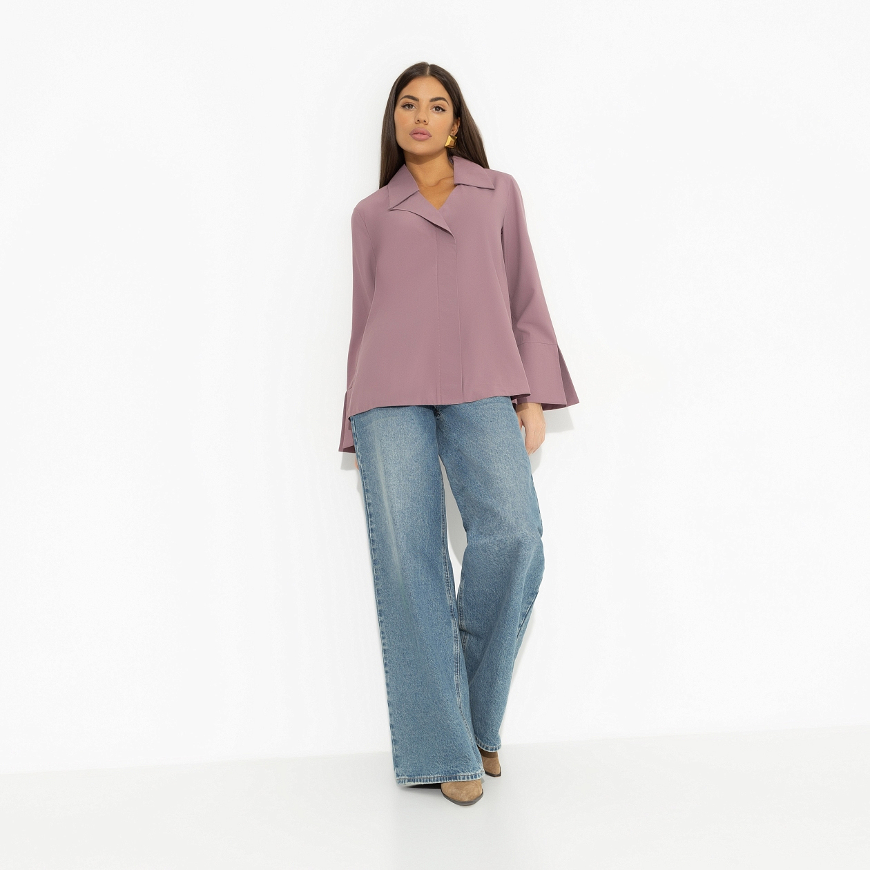 Блуза Амбассадор стиля (dusty). Состав: 95% полиэстер, 5% эластан