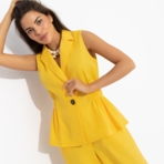 Летнее наслаждение (желтый). Состав: 65% лен, 35% п/э