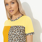 Футболка Стильное сочетание (желтая). Состав: 65% полиэстер, 30% вискоза, 5% стрейч