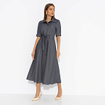 Платье День обещает быть стильным (с поясом). Состав: 75% полиэстер, 20% вискоза, 5% эластан