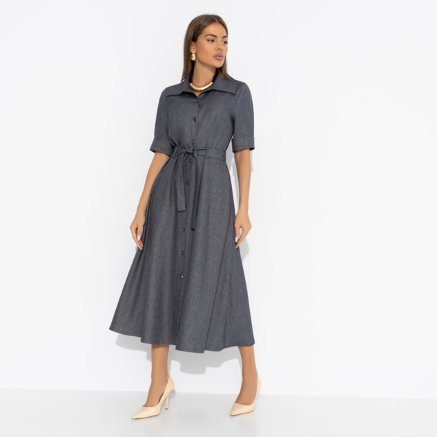 Платье День обещает быть стильным (с поясом) 