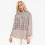 Стиль по-взрослому (бежевый). Состав: 65% полиэстер, 30% вискоза, 5% спандекс