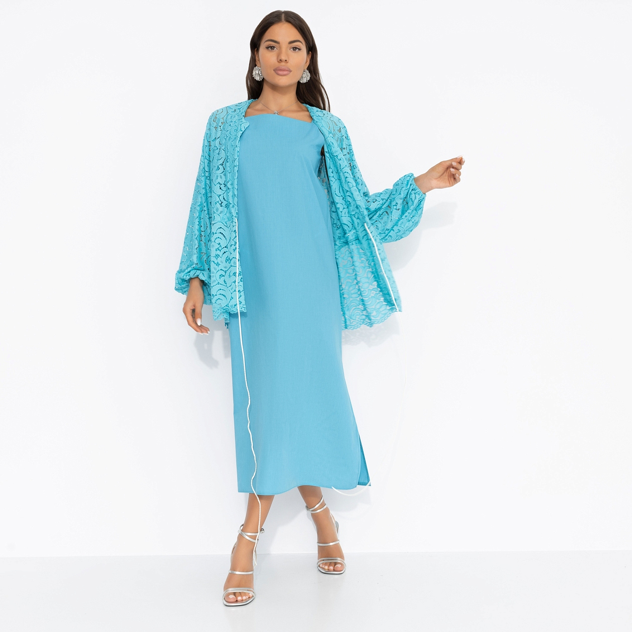 Двойка Цвет нежности (turquoise, 2 в 1). Состав: 65% п/э, 30% вискоза, 5% эластан