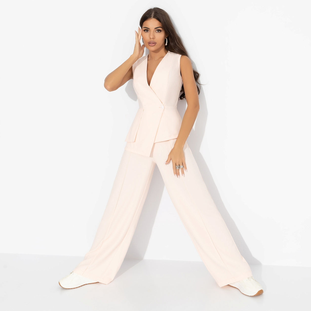 Брюки Создавай настроение (peach). Состав: 72% п/э, 22% вискоза, 6% спандекс