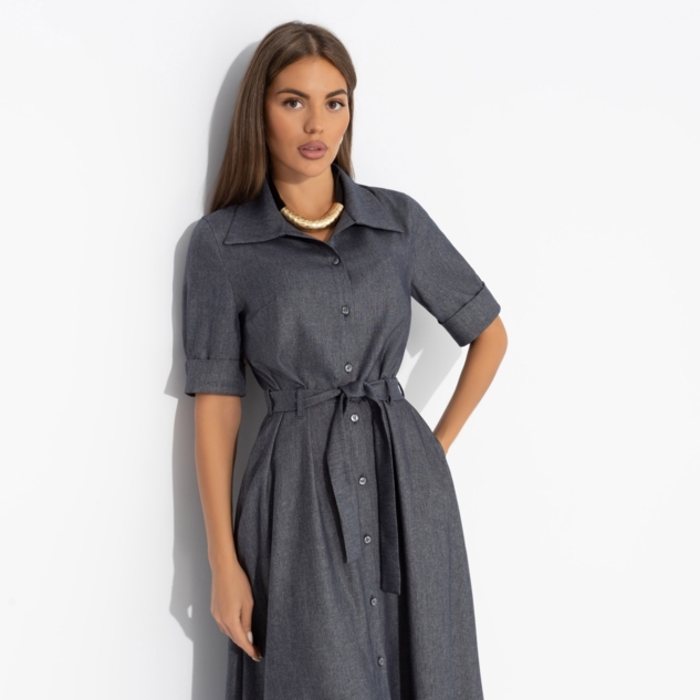 Платье День обещает быть стильным (с поясом) 