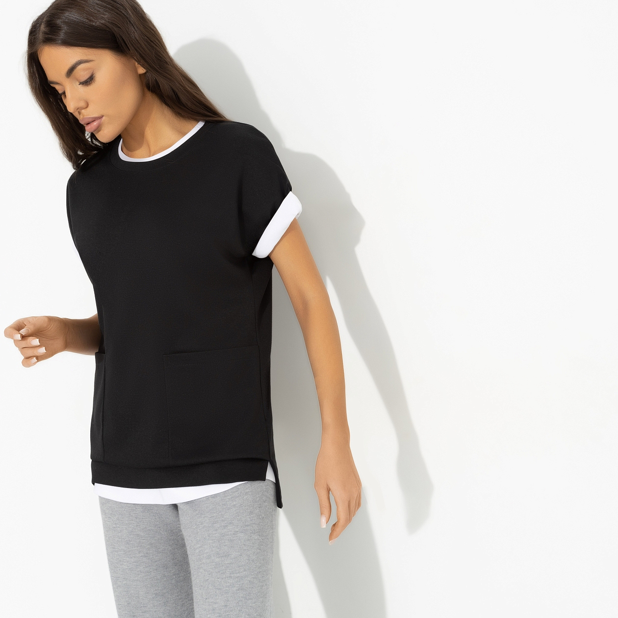 Туника Обожать разрешается (new). Состав: 65% п/э, 30% вискоза, 5% стрейч