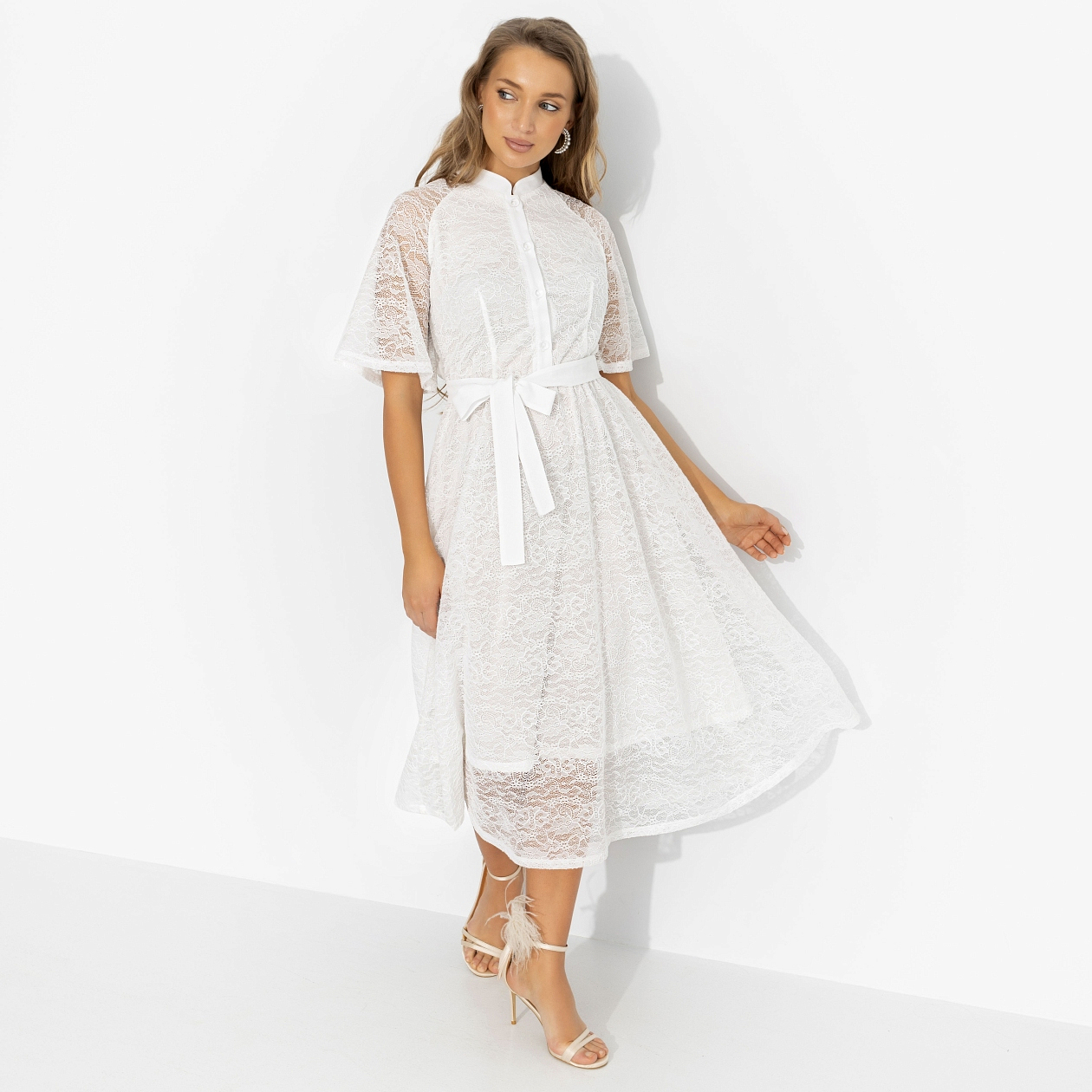 Платье Моя итальянская история (изящная, с поясом). Состав: 98% п/э, 2% спандекс