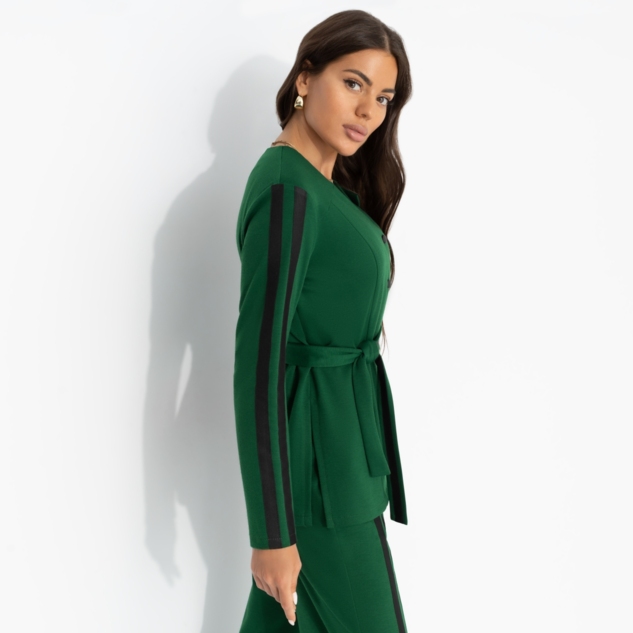 Брючный костюм Личное превосходство (изумруд, 2 в 1, с поясом) 