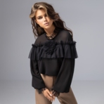 Блуза Мелодия сердца (ночь). Состав: 98% п/э, 2% спандекс