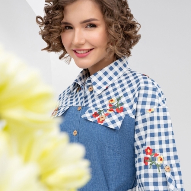 Платье Серьезный аргумент (деним, с поясом) 