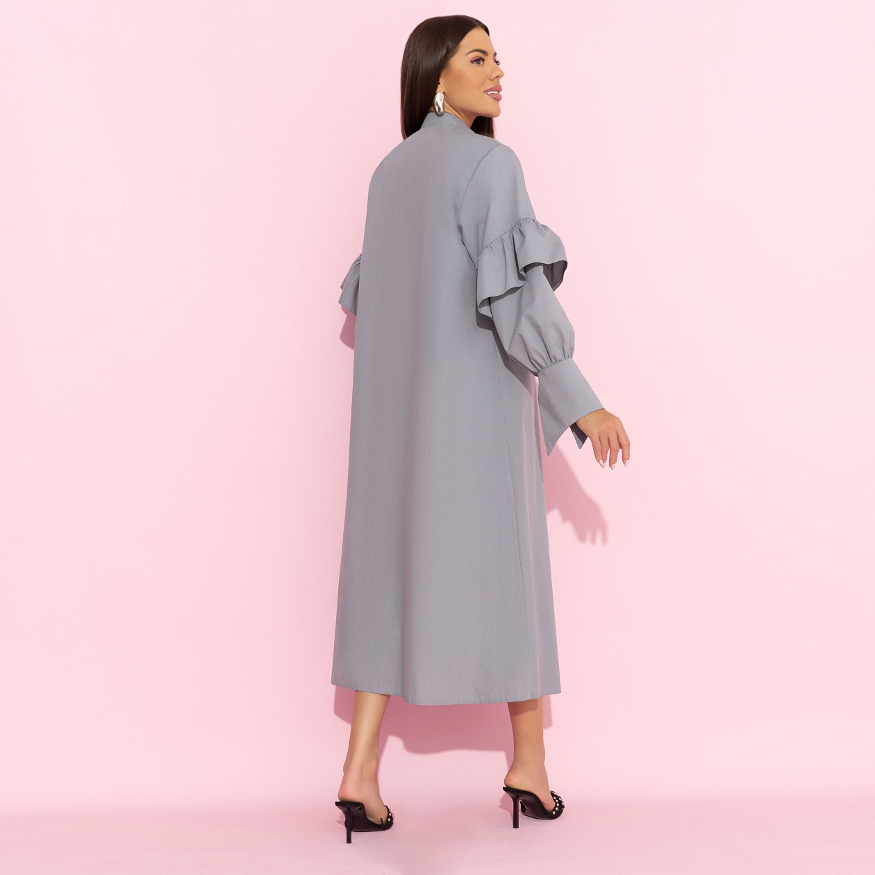 Платье-рубашка Захватывающая простота. Состав: 65% хлопок, 30% п/э, 5% эластан