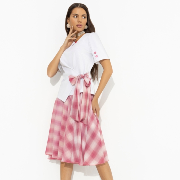 Костюм с юбкой Больше чем стиль (2 в 1, воздушно-розовый) 