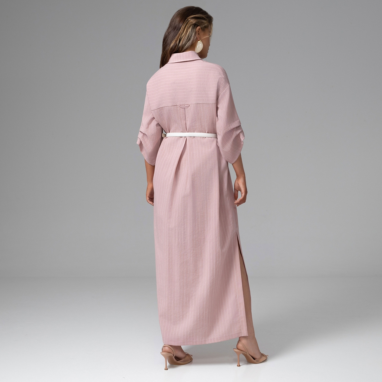 Платье-рубашка В правильном настроении (с ремешком). Состав: 79% вискоза, 20% нейлон, 1% полиэстер