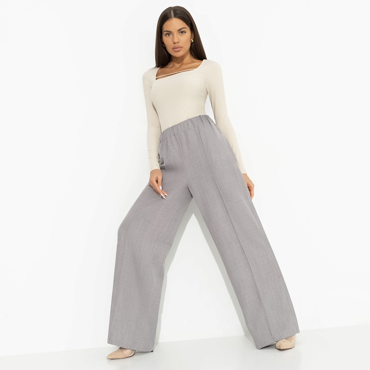 Брюки Создавай настроение (серые). Состав: 100% полиэстер