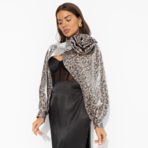 Болеро Деловой взгляд (леопардовое, с брошкой). Состав: 100% полиэстер