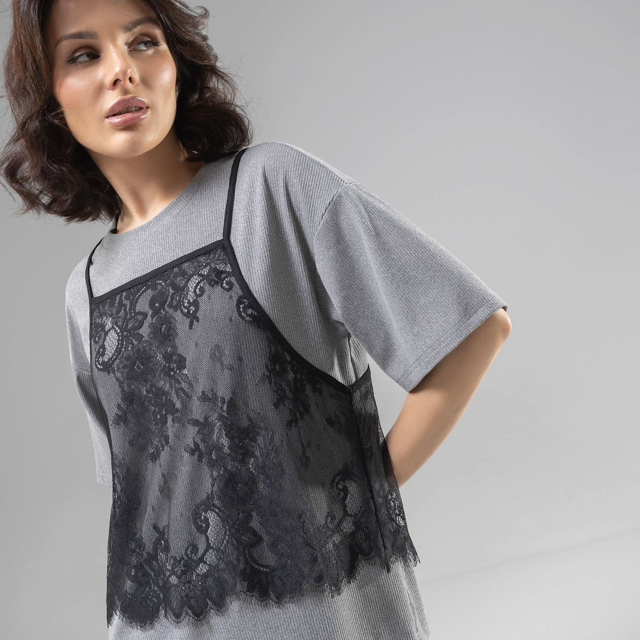 Футболка Модный тандем (2 в 1). Состав: 75% полиэстер, 20% вискоза, 5% спандекс