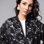 Бомбер Секрет смелости (чёрный). Состав: 65% хлопок, 20% нейлон, 13% вискоза, 2% спандекс