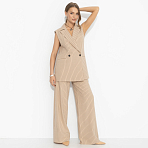 Брючный комплект Сценарий успеха (2 в 1, стильная). Состав: 30% лен, 50% полиэстер,  20% хлопок