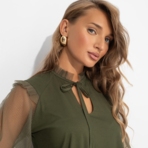 Блуза Вечная привилегия (зелёная). Состав: 98% п/э, 2% спандекс