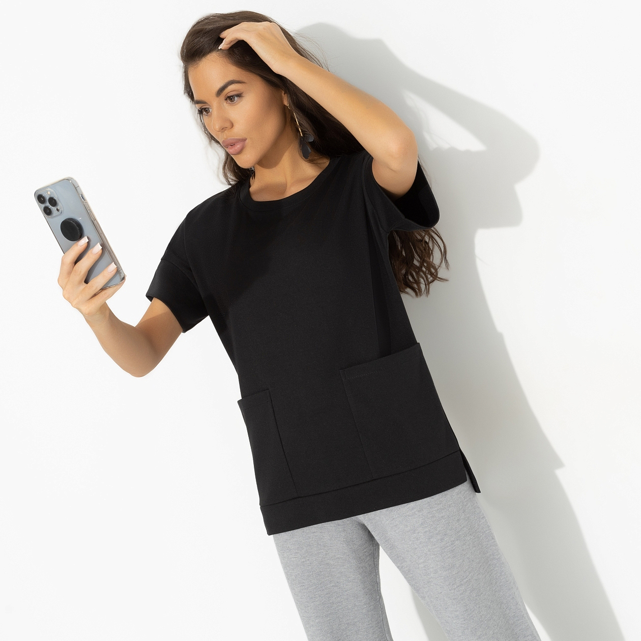 Туника Обожать разрешается (new). Состав: 65% п/э, 30% вискоза, 5% стрейч