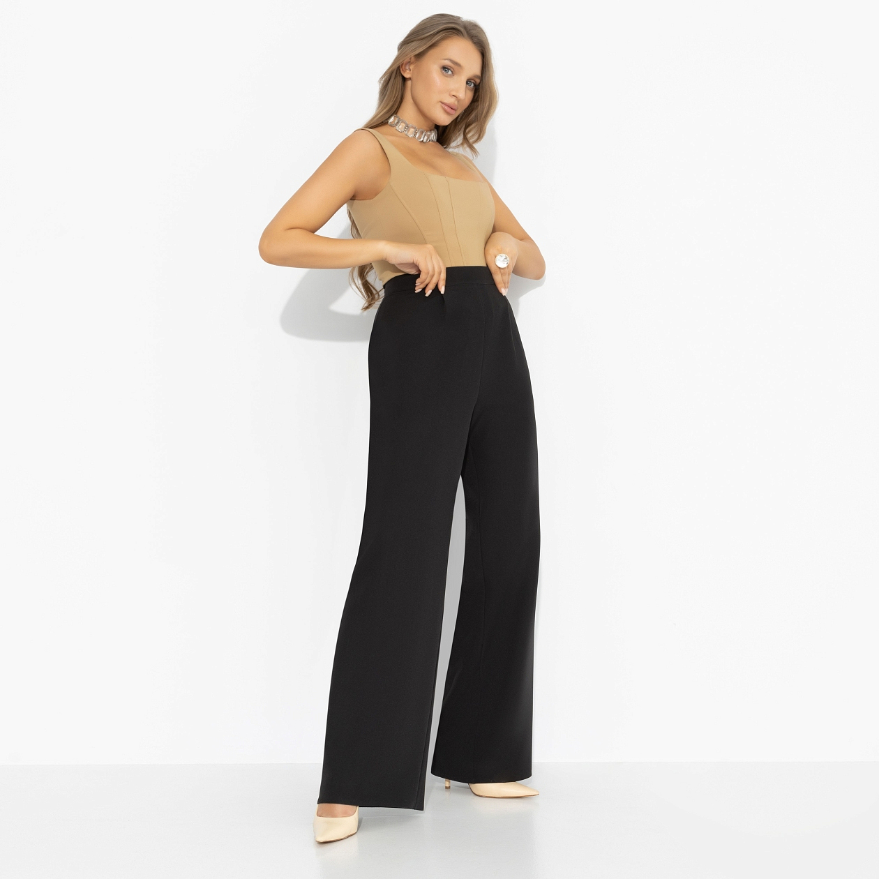 Брюки Модный экстаз (блэк). Состав: 95% полиэстер, 5% эластан