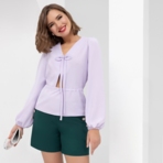 Блуза Успешная карьера (нежная сирень). Состав: 95% п/э, 5% эластан