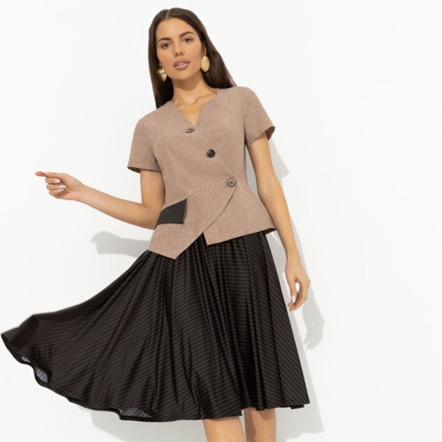 Костюм с юбкой Утончённый вкус (2 в 1, бельгийский шоколад) 