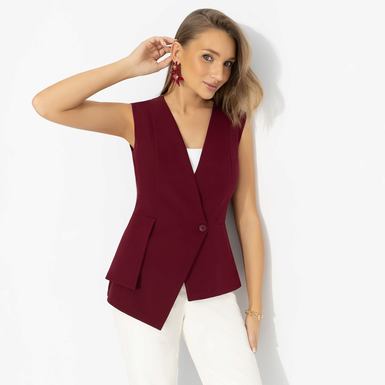 Стильный лидер (бордовый). Состав: 72% п/э, 22% вискоза, 6% спандекс