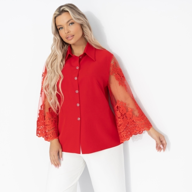 Жакет Даю автограф (алый, с поясом) 