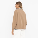 Бомбер Любуйся мной (бежевый). Состав: 60% п/э, 37% вискоза, 3% спандекс