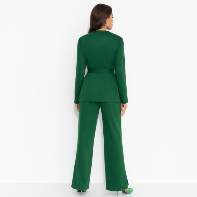 Брючный костюм Личное превосходство (изумруд, 2 в 1, с поясом) 