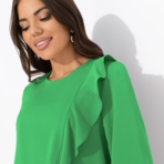 Блуза Я пришла блистать (изумрудная). Состав: 95% п/э, 5% эластан