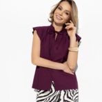 Блуза Свежая подборка (violet). Состав: 72% п/э, 22% вискоза, 6% спандекс