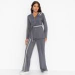 Брючный костюм Личное превосходство (серый, 2 в 1, с поясом). Состав: 65% п/э, 30% вискоза, 5% спандекс