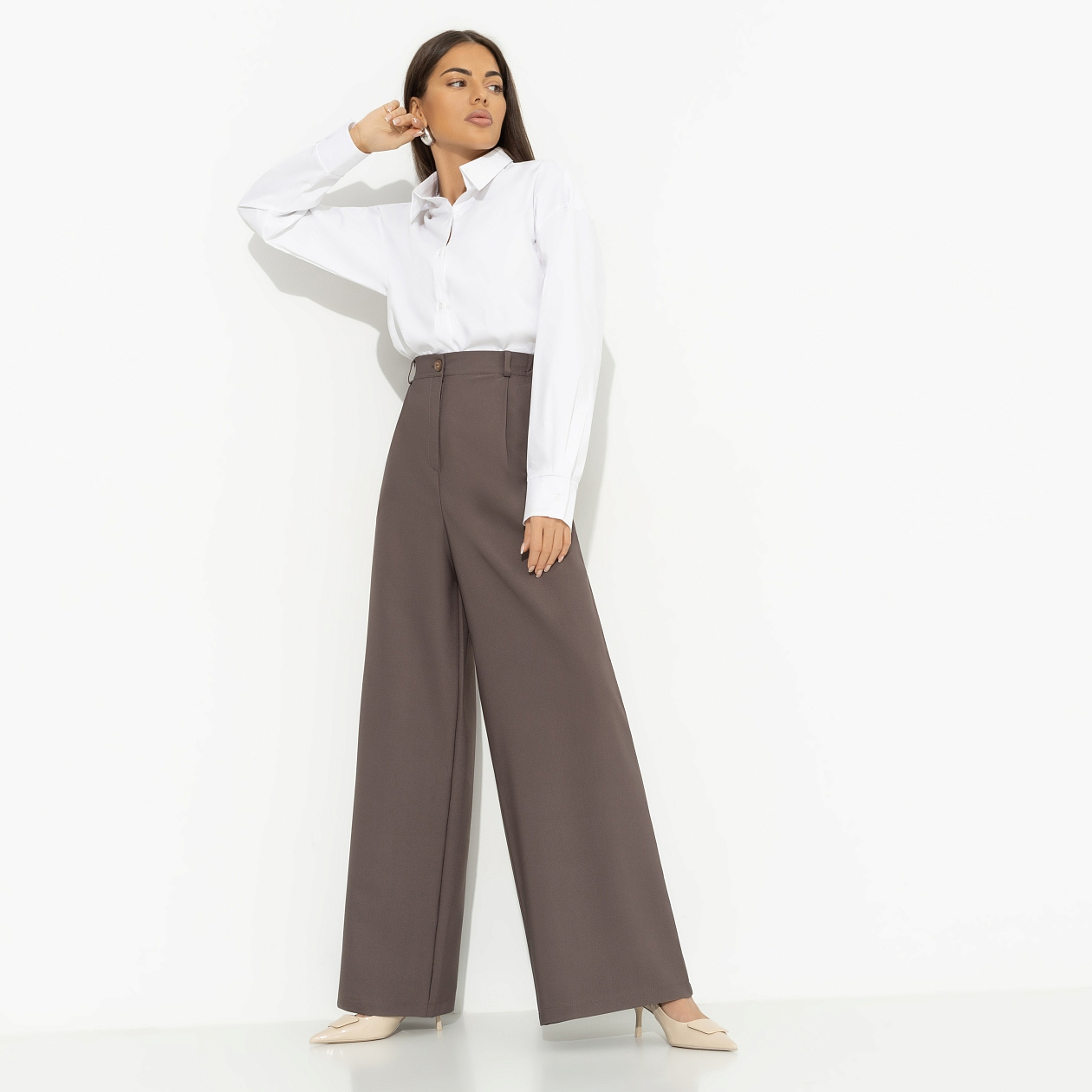 Брюки Легкой походкой (brown). Состав: 96% п/э, 4% эластан