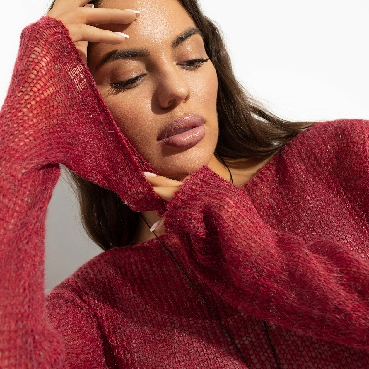 Туника Тонкая натура (scarlet). Состав: 60% акрил, 25% полиэстер, 15% пух коза