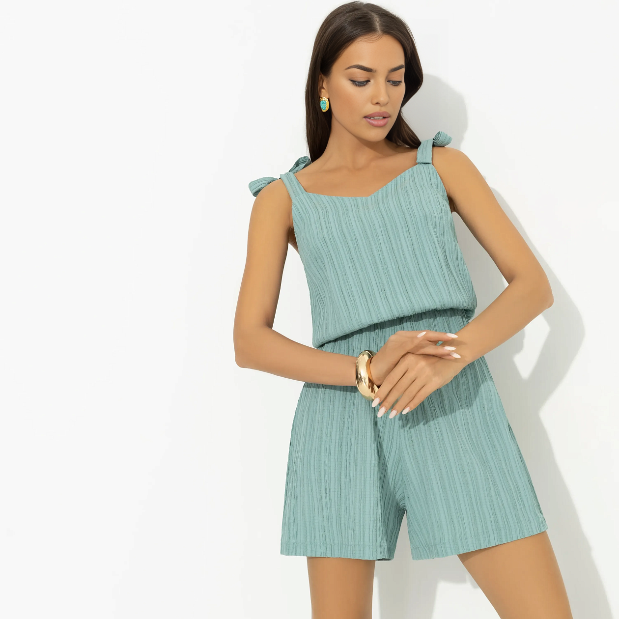 Комбинезон А так интересней (turquoise). Состав: 60% вискоза, 35% п/э, 5% эластан