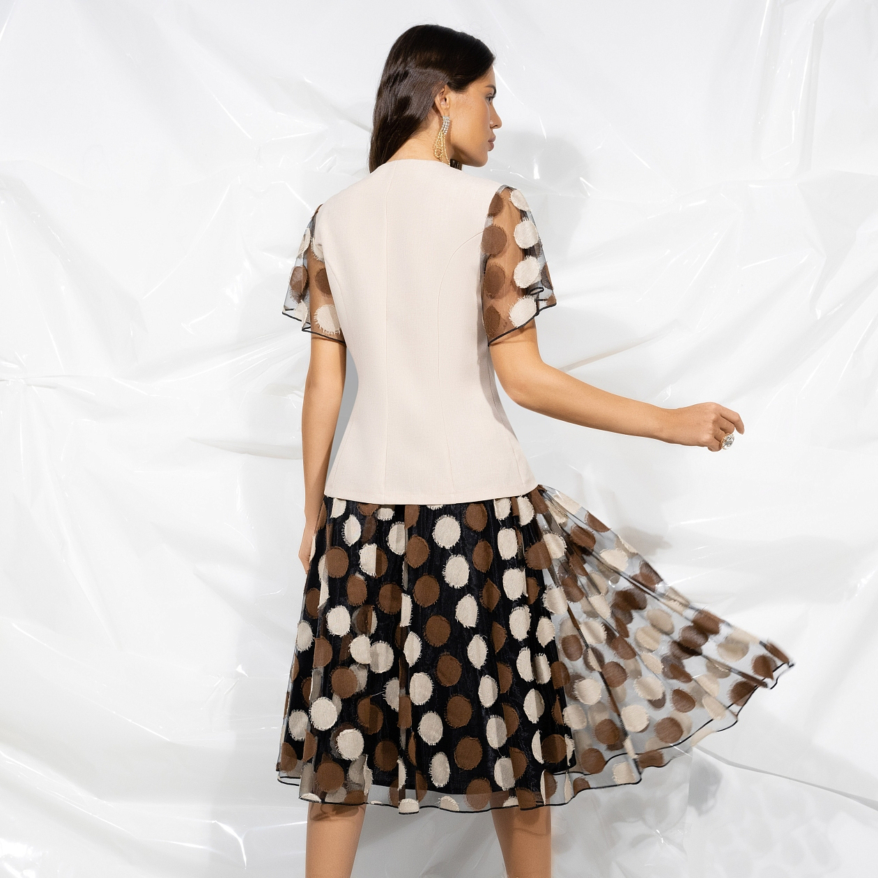 Костюм с юбкой Шаг к тебе (brown, 2 в 1). Состав: 90% полиэстер, 10% вискоза