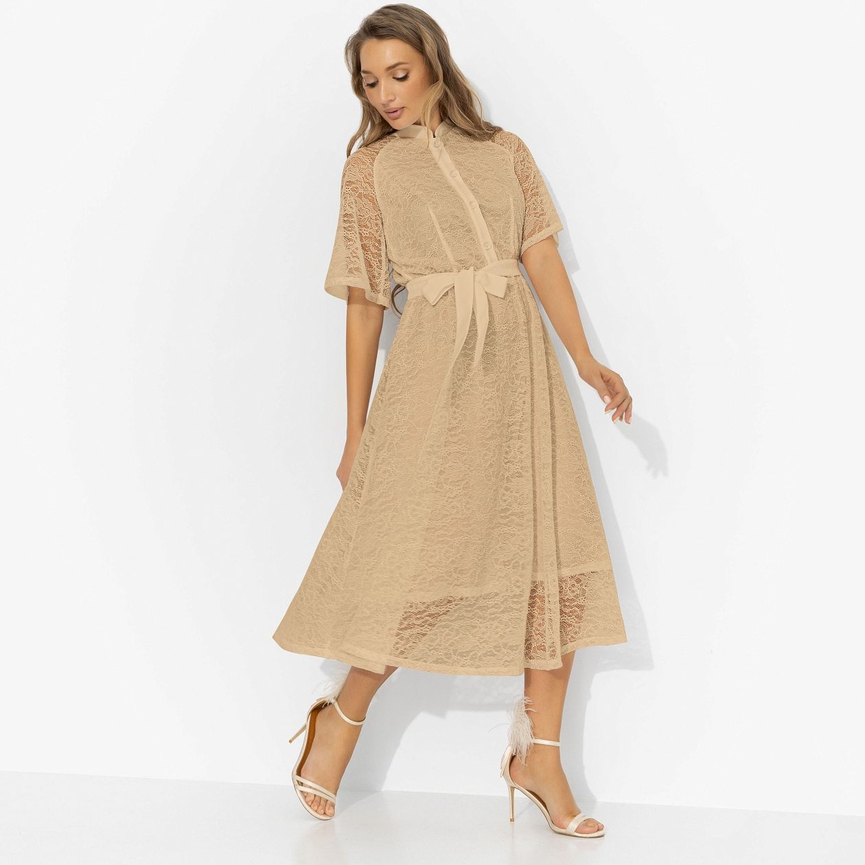 Платье Моя итальянская история (обворожительна, с поясом). Состав: 98% п/э, 2% спандекс