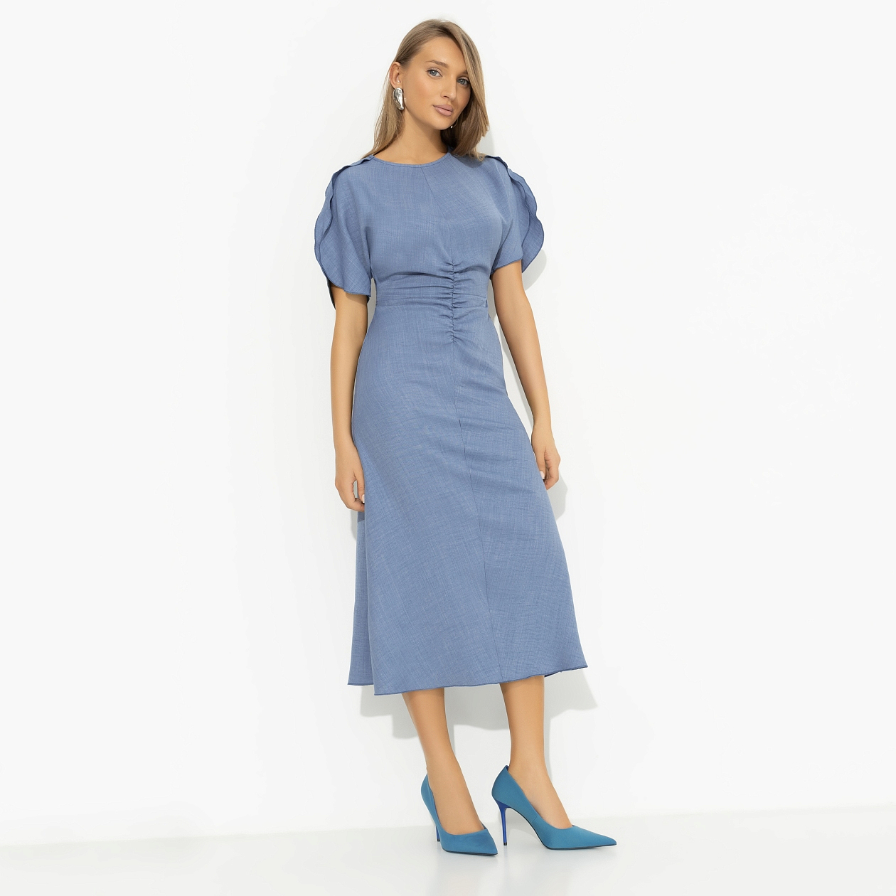 Платье Прямое попадание (голубое). Состав: 100% полиэстер