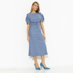 Платье Прямое попадание (голубое). Состав: 100% полиэстер