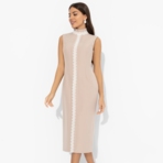 Платье-футляр Поцелуй удачи (biege, с манжетами). Состав: 95% п/э, 5% эластан