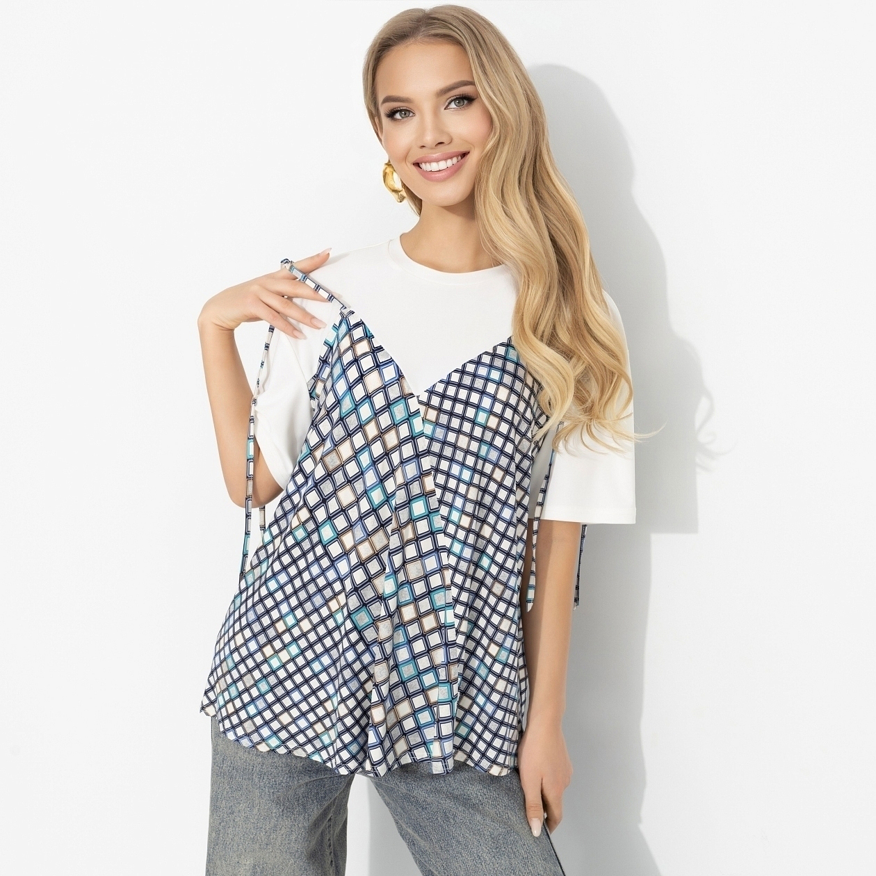 Блуза Легкий характер (стиль). Состав: 98% п/э, 2% спандекс