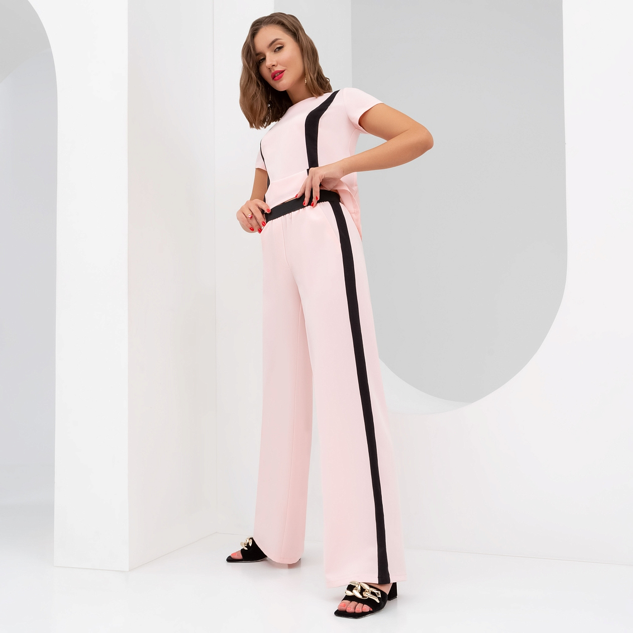 Брюки Энергия утра. Состав: 72% п/э, 22% вискоза , 6% эластан