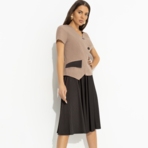 Костюм с юбкой Утончённый вкус (2 в 1, бельгийский шоколад). Состав: 98% п/э, 2% спандекс