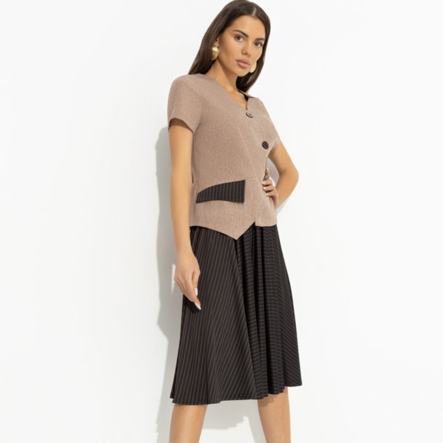 Костюм с юбкой Утончённый вкус (2 в 1, бельгийский шоколад) 